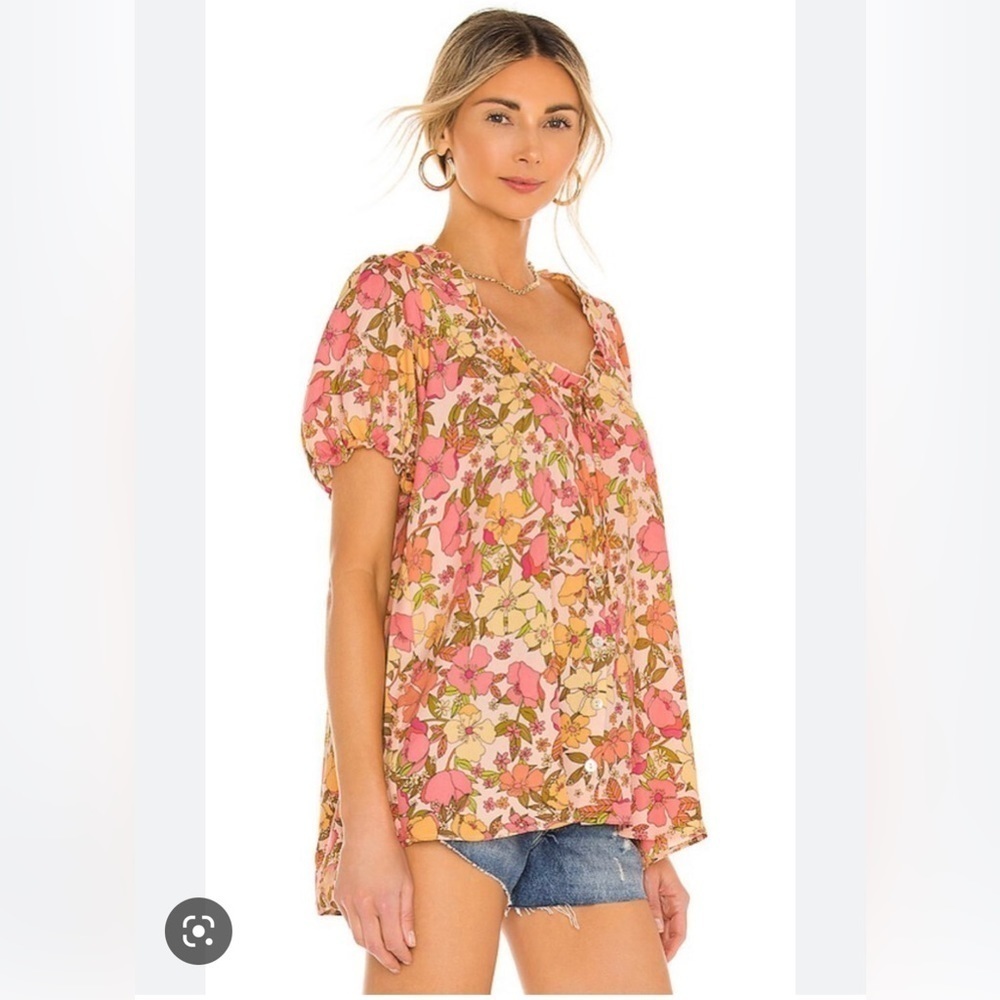 Show Me Your Mumu Brunch Top Pretty Poppy xs worn 1x​​​​​​​